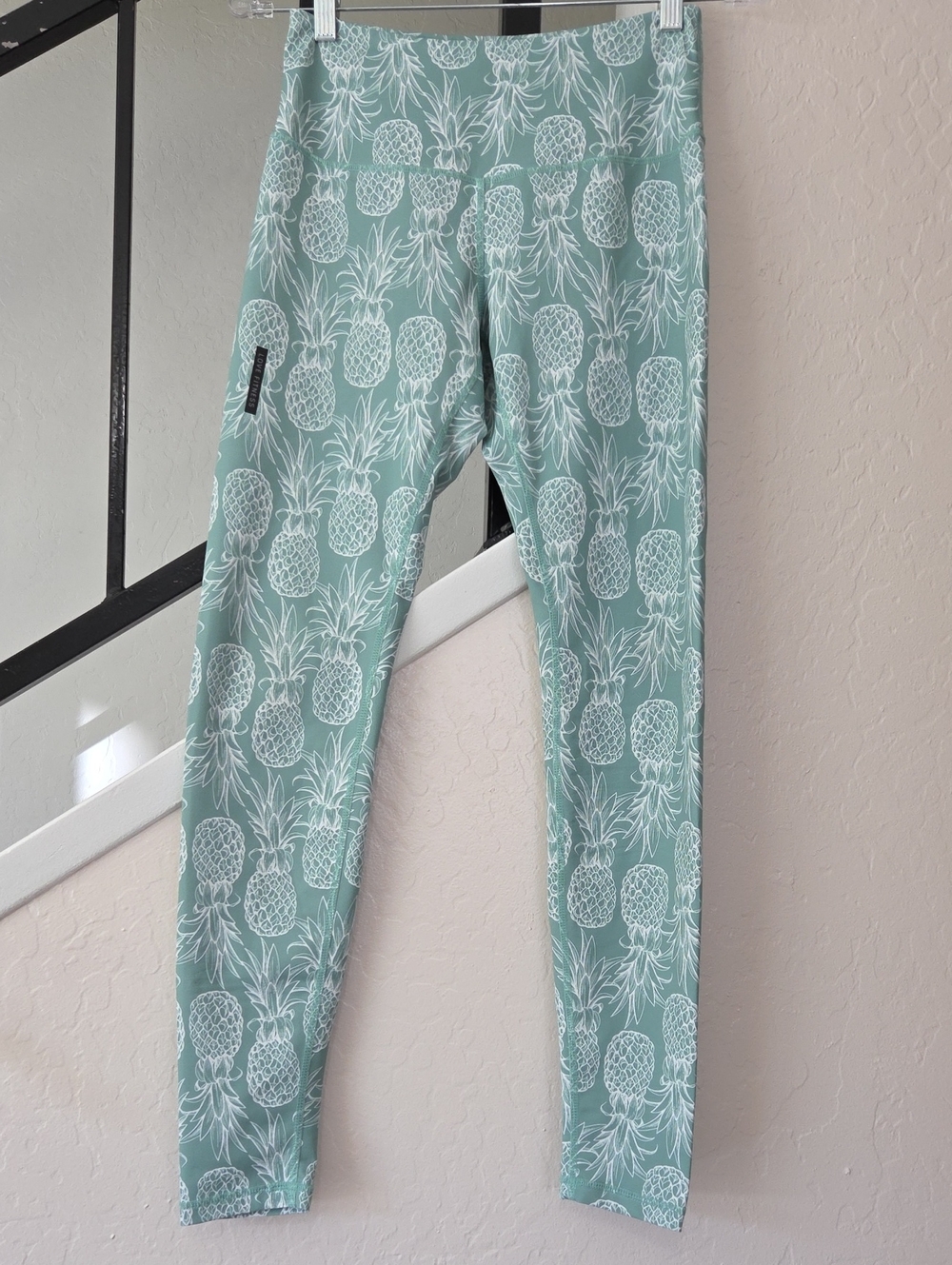 Women’s Pineapple Print Leggings - Mint Green Size M